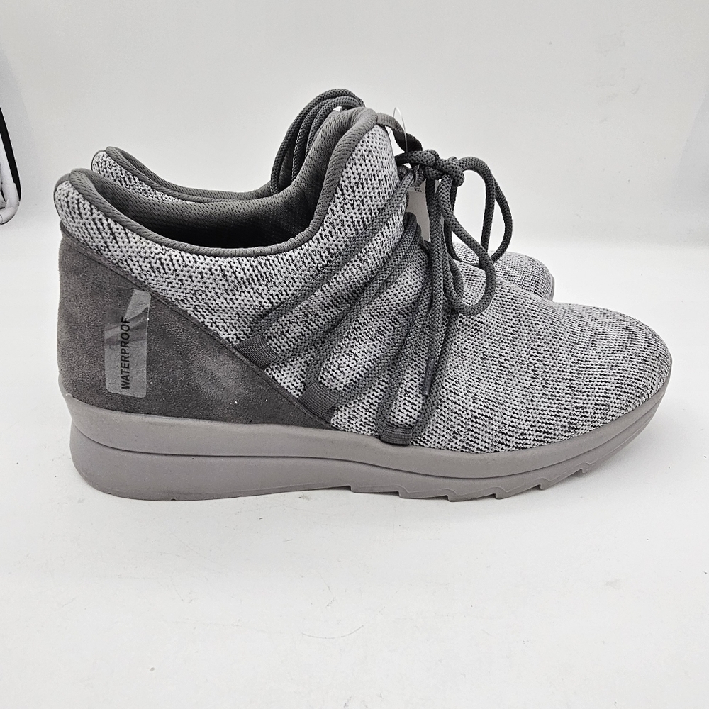 Aqua College Womens Shyla Sneakers Multi Knit Leather Lace Up Waterproof Grey 11 - Picture 3 of 14